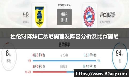 杜伦对阵拜仁慕尼黑首发阵容分析及比赛前瞻